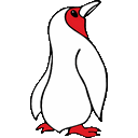Stilisierter, nach rechts schauender Pinguin (Club-Logo)